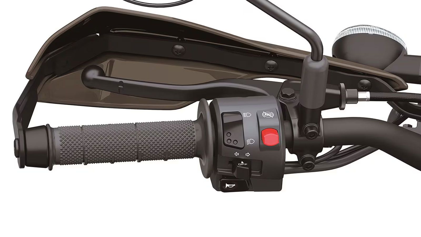 Ο στάνταρ εξοπλισμός περιλαμβάνει προστατευτικές χούφτες και αλουμινένιο κάρτερ.