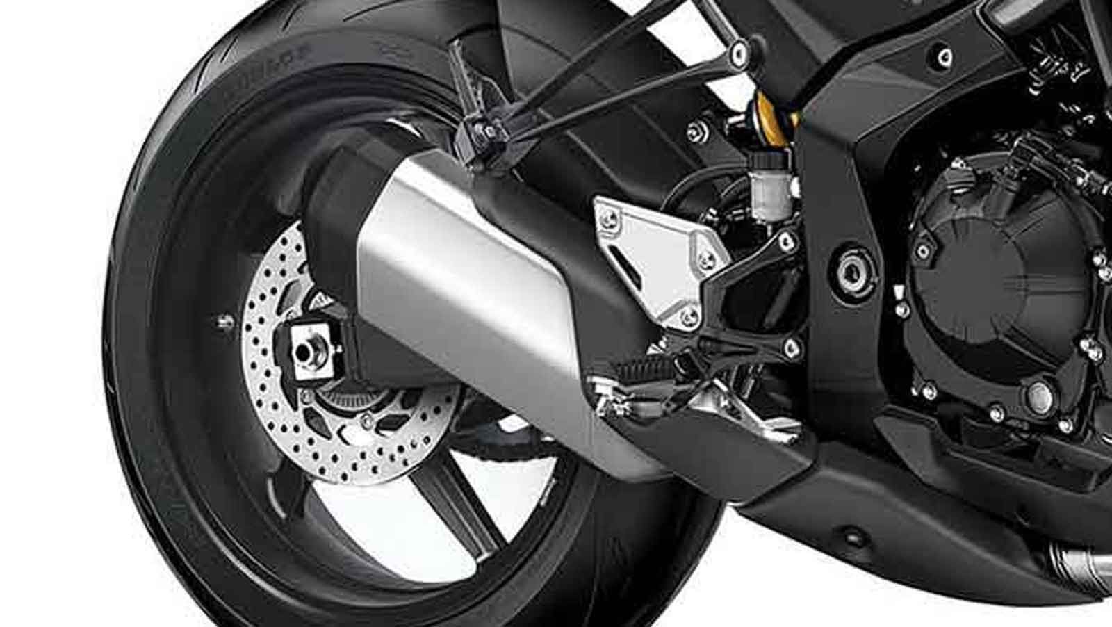 Θα έχουμε αλουμινένιο αμφίπλευρο ψαλίδι πίσω καθώς όλο αυτό θα είναι βασισμένο στο πλαίσιο αλουμινίου του Ninja 1100 SX