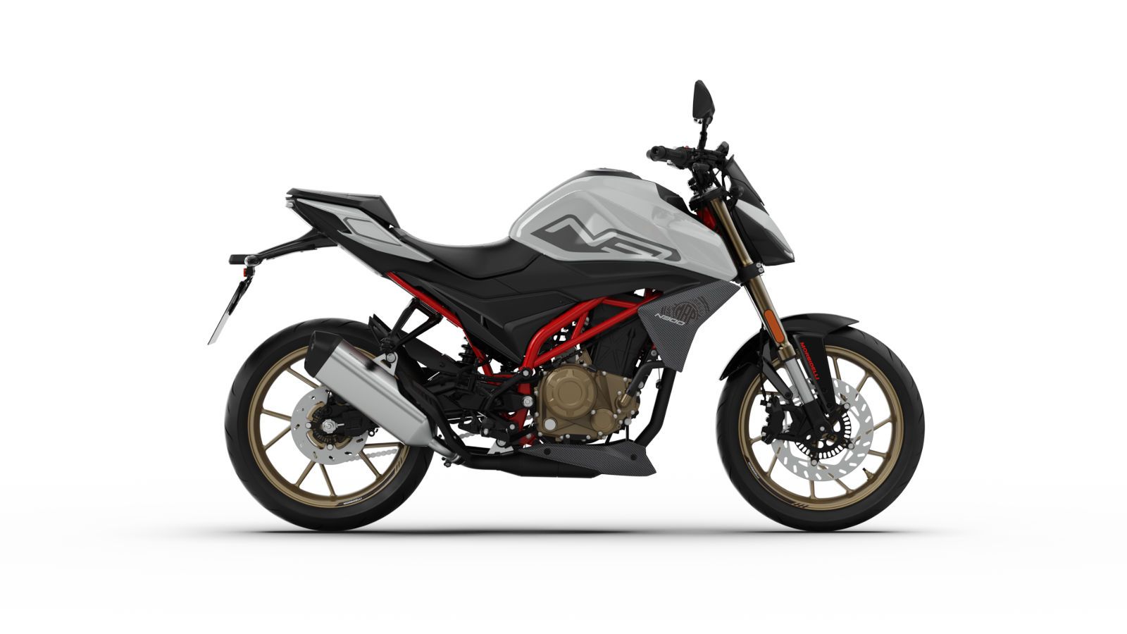 Λευκή πέρλα με κόκκινο χωροδικτύωμα & χρυσές ζάντες