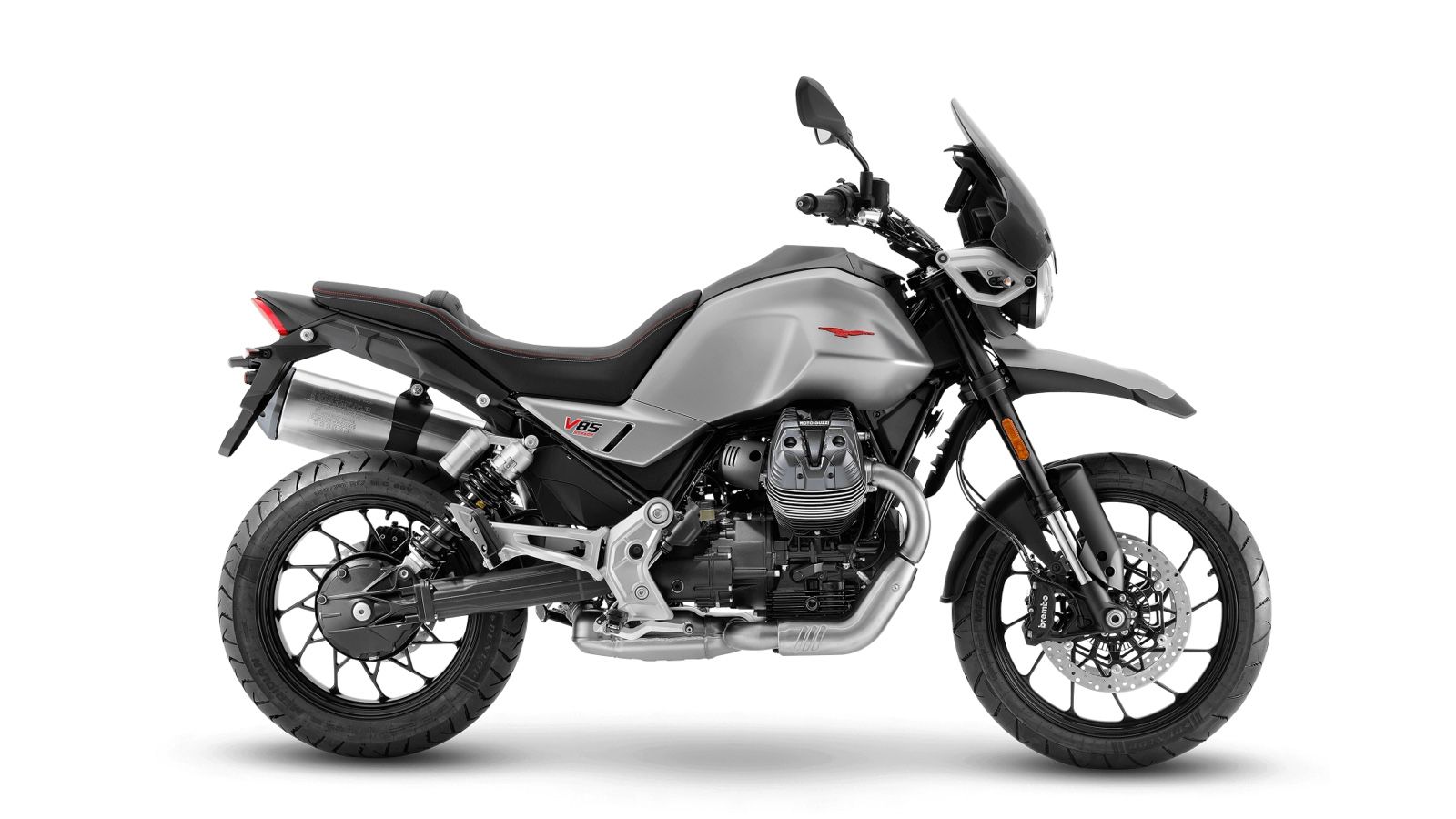 Η μίνιμαλ έκδοση V85 Strada με χυτές ζάντες και τρία προγράμματα οδήγησης.