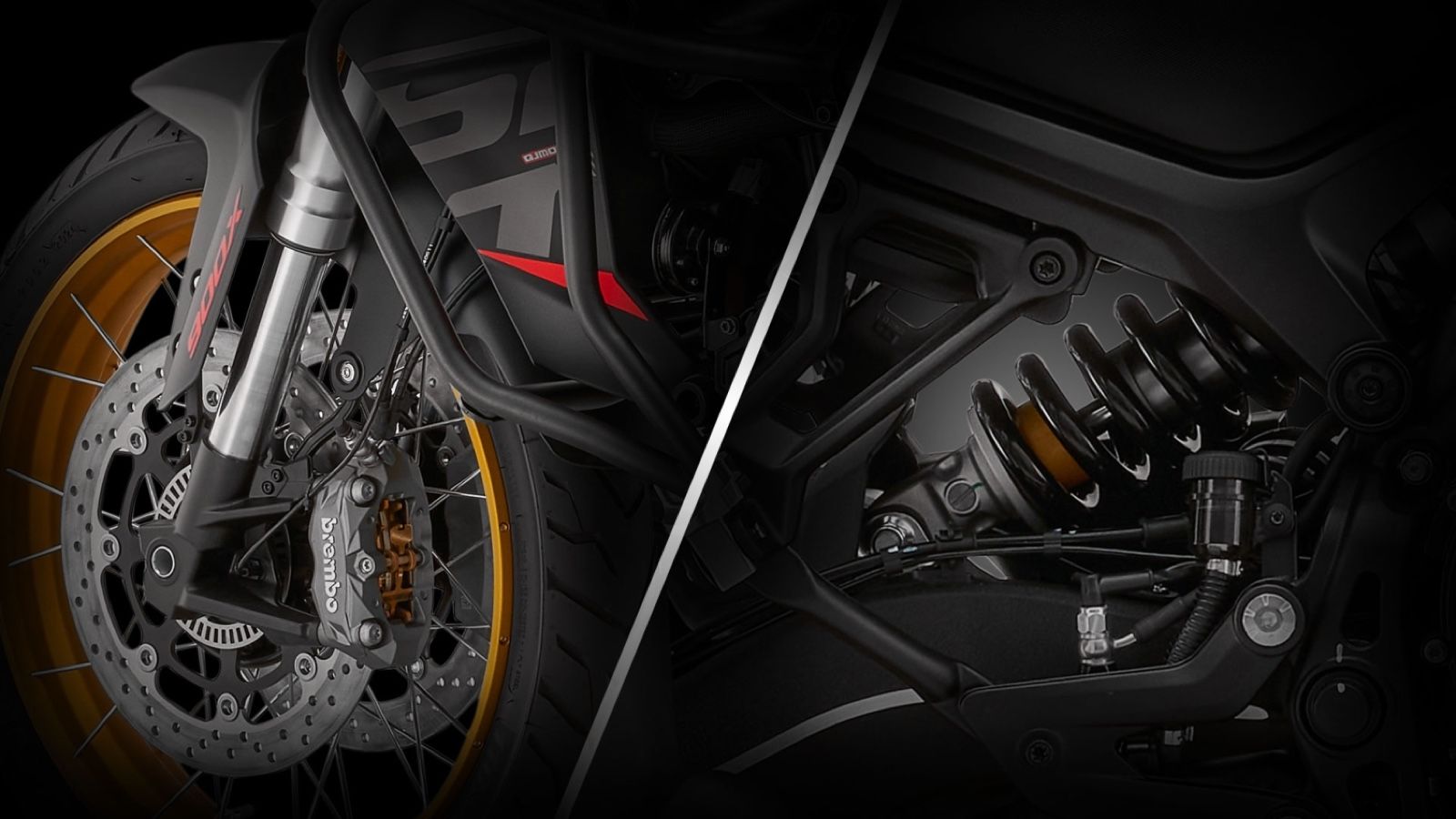 Η ανάρτηση αποτελείται από ανεστραμμένο πιρούνι Marzocchi διαδρομής 152 χιλιοστών και πλήρως ρυθμιζόμενο μονό αμορτισέρ της ίδιας εταιρείας πίσω με μο