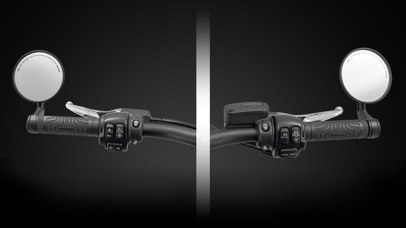 στρογγυλοί καθρέπτες bar-end αλουμινίου 