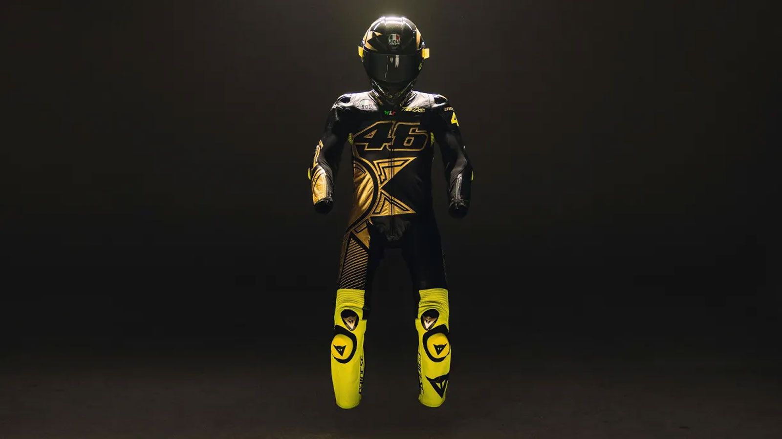 Η Dainese και η AGV δημιούργησαν ένα συλλεκτικό σετ προς τιμήν των 46ων γενεθλίων του Valentino Rossi, αποτελούμενο από μια αγωνιστική φόρμα Demone GP