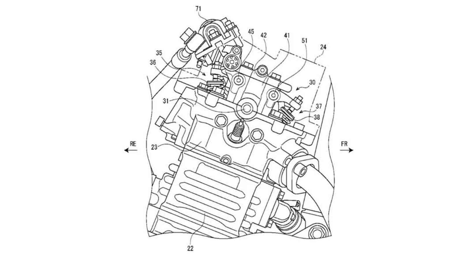 Η νέα πατέντα περιγράφει έναν SOHC κινητήρα(με μονό εκκεντροφόρο) με VVT που ελέγχεται μέσω ενός υδραυλικού ενεργοποιητή