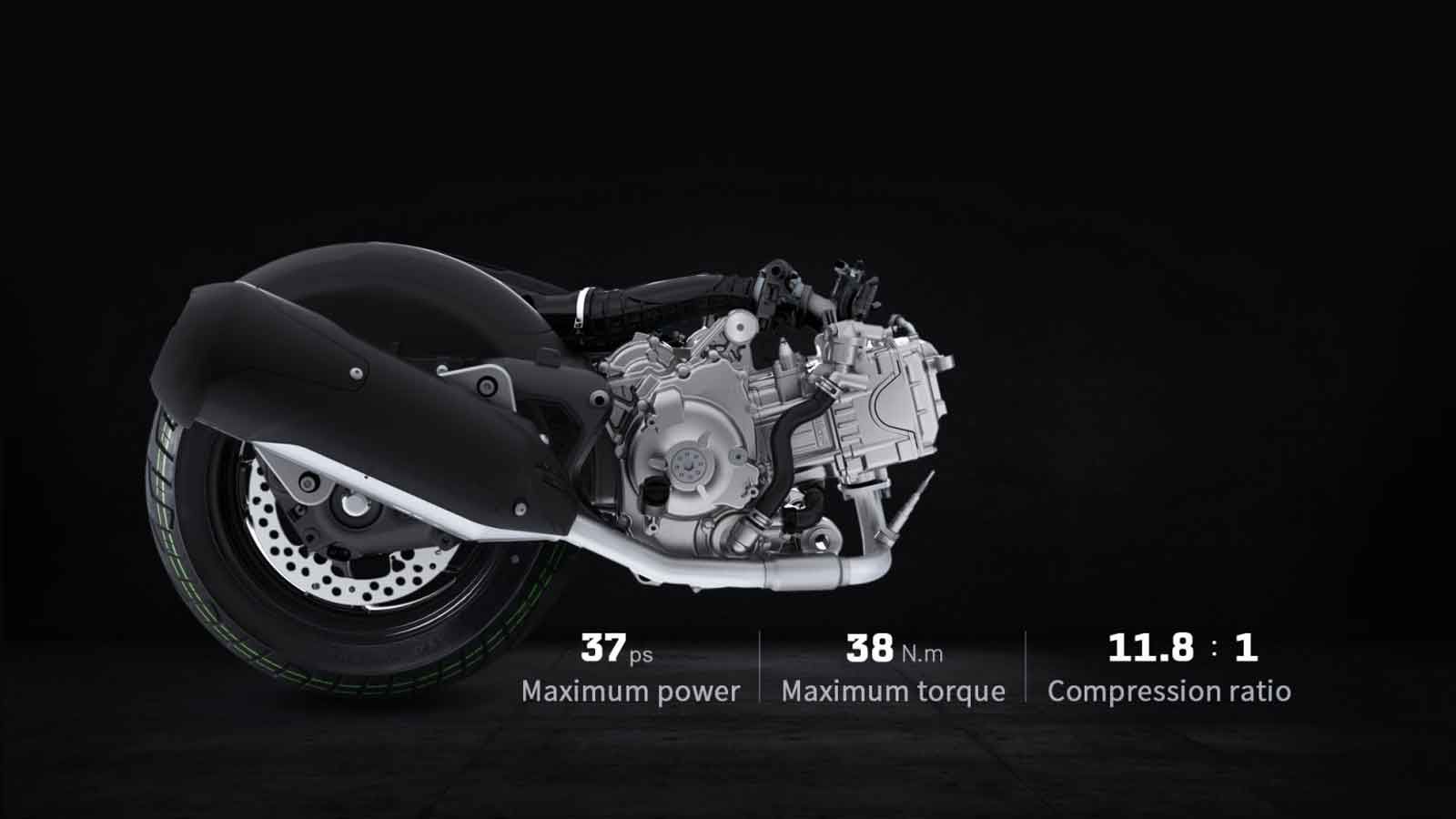 Η υψηλή απόδοση επιτυγχάνεται με λόγο συμπίεσης 11,8:1, που προκύπτει από την προηγμένη τεχνογνωσία της Zontes