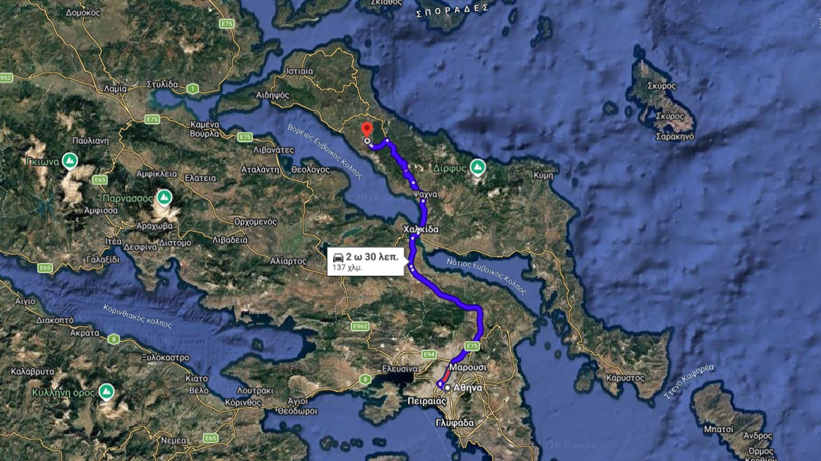 Η συνολική απόσταση μέχρι το Τρούπι παίζει περίπου στα 130-160 χιλιόμετρα, ανάλογα τη διαδρομή που θα επιλέξεις – ιδανική για ημερήσια εξόρμηση.