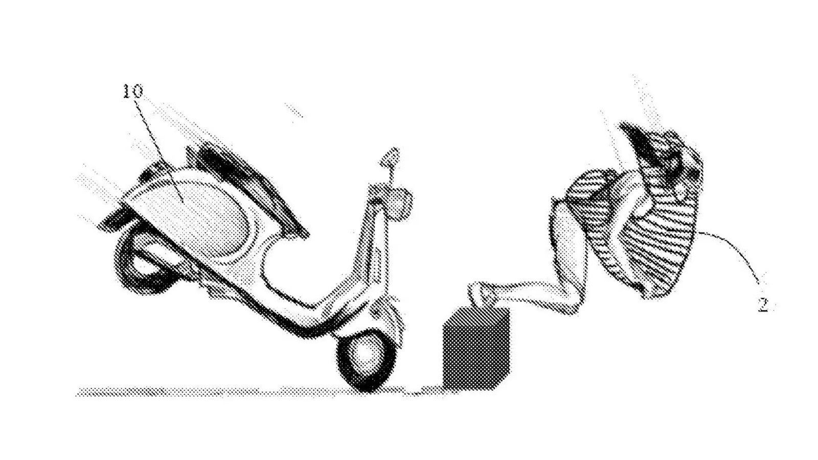 Ο αερόσακος αποκολλάται από το scooter και ακολουθεί τον αναβάτη