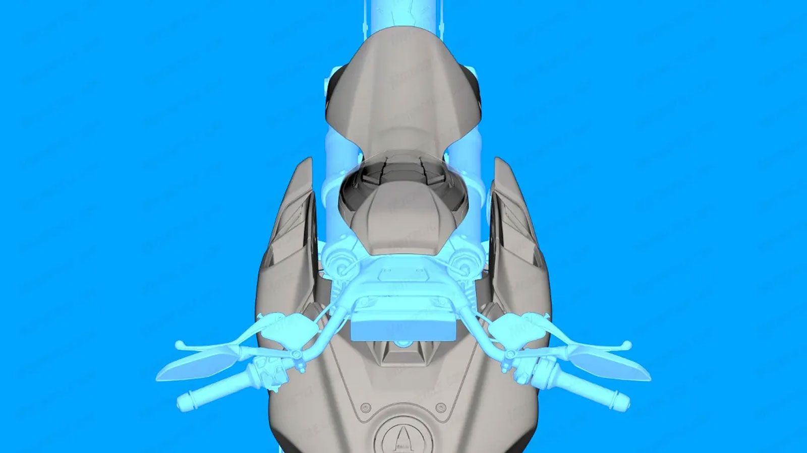 Οι νέες εισαγωγές αέρα εκατέρωθεν του προβολέα τραβούν αμέσως το βλέμμα, καθώς θυμίζουν έντονα το ύφος του Diavel V4 RS, χωρίς ωστόσο να αναμένεται χρ