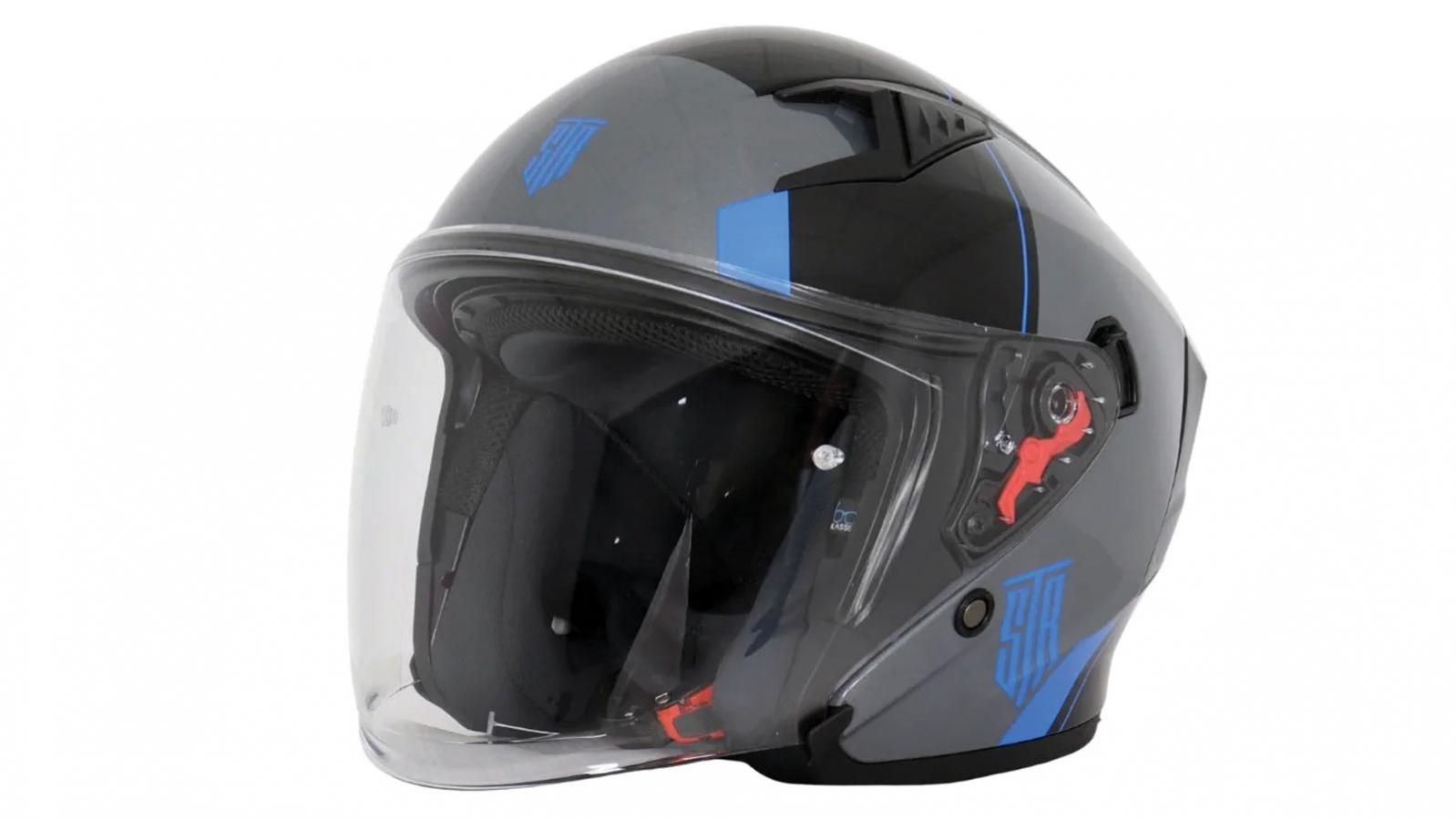 Κράνος Jet STR STING PRO με διπλή ζελατίνα και fluo λεπτομέρειες