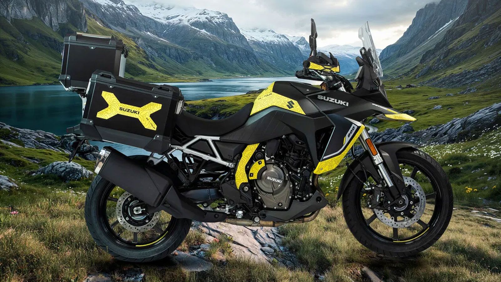 Suzuki V-Strom 800 X-Tour με βαλίτσες αλουμινίου και ειδικά γραφικά
