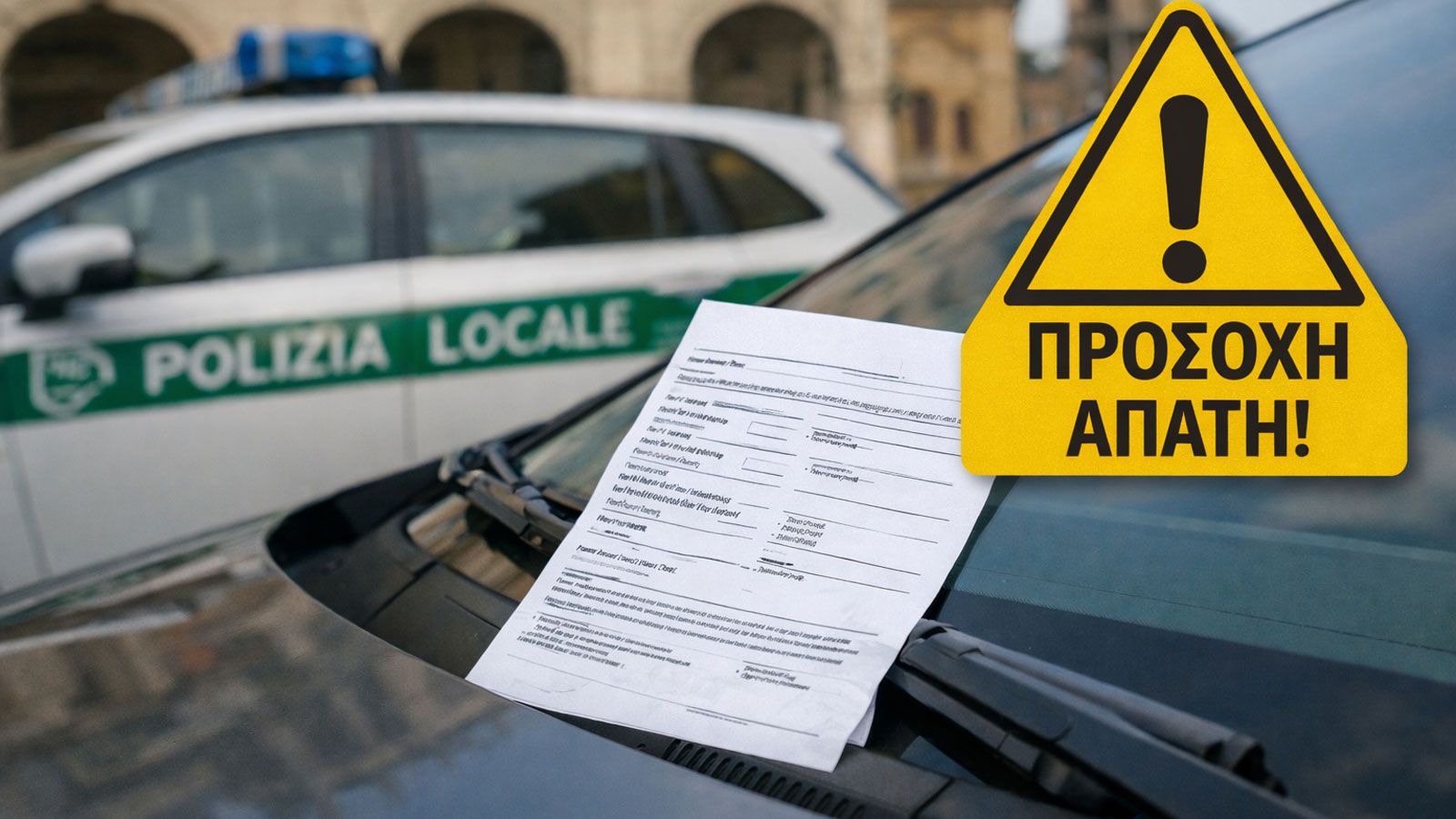 Ψεύτικη κλήση τροχαίας σε αυτοκίνητο στην Ιταλία – απάτη με link πληρωμής προστίμου και προειδοποίηση για οικονομική απάτη.