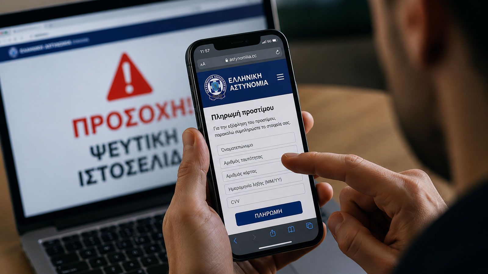 Στήθηκε ψεύτικη ιστοσελίδα που μοιάζει με της ΕΛ.ΑΣ.