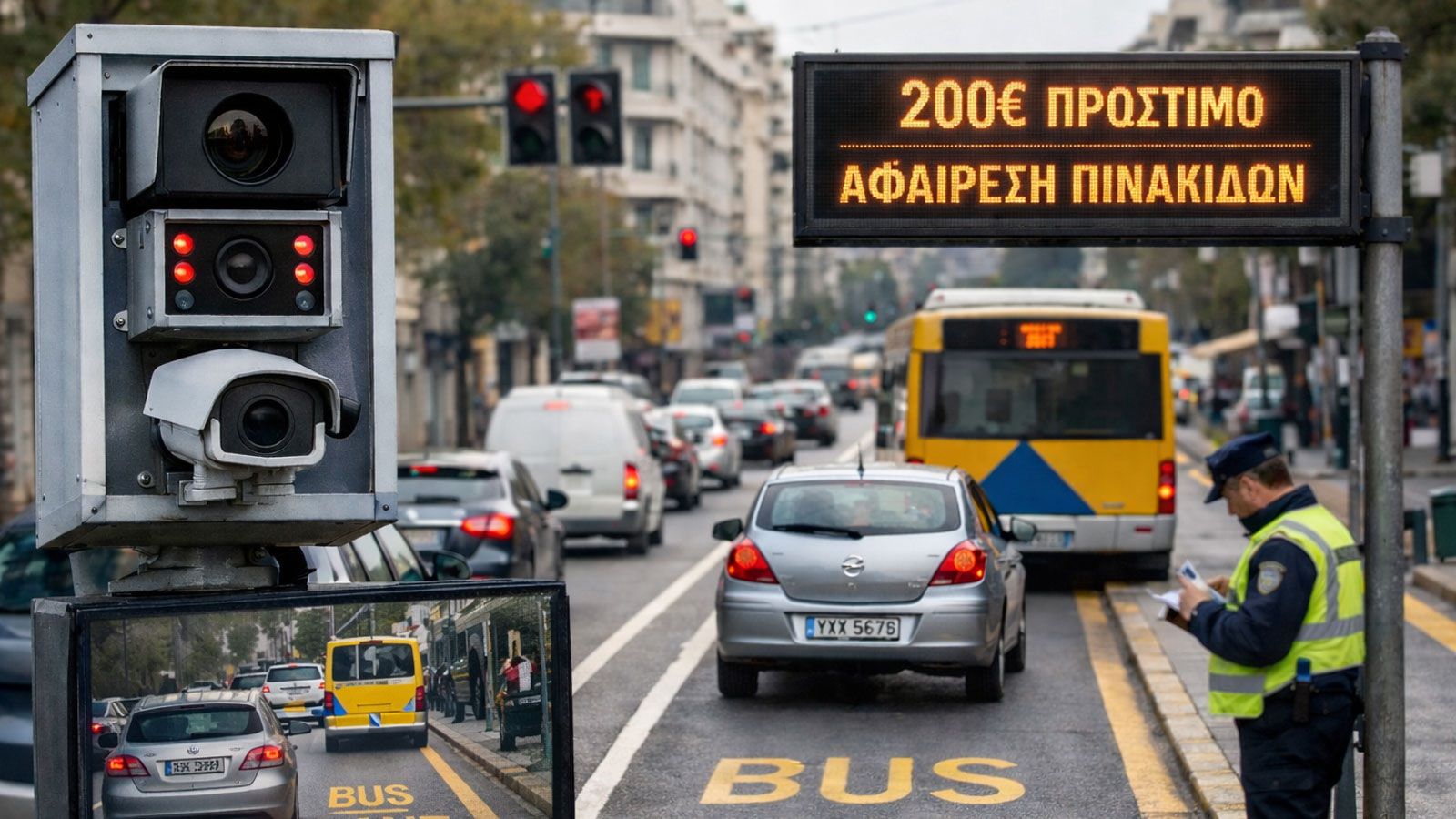 Μπαίνουν κάμερες στις λεωφορειολωρίδες και θα «γράφουν» χωρίς αστυνομία - Το πρόστιμο