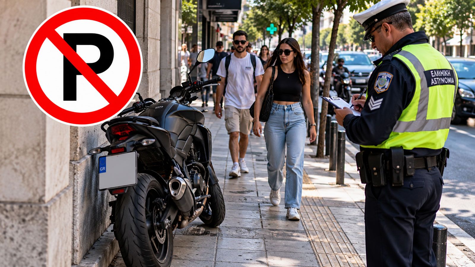 Ο νέος ΚΟΚ απαγορεύει τη στάση και στάθμευση πάνω στο πεζοδρόμιο