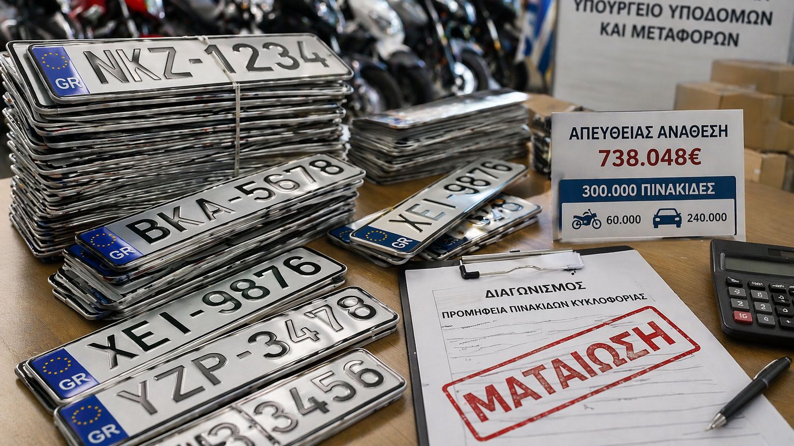 Πινακίδες κυκλοφορίας: Κατέρρευσε ο διαγωνισμός – Τι γίνεται τώρα