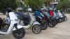 Τα scooters σε παράταξη, στον Πειραιά. 