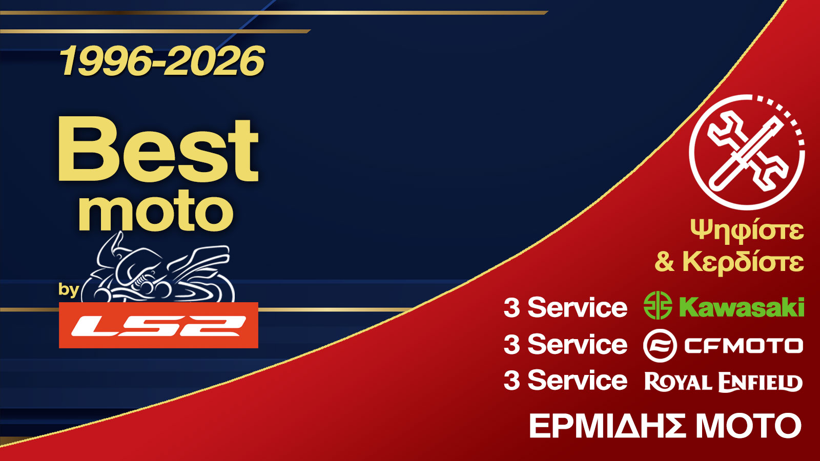 Kερδίστε 9 Service για Kawasaki , CFMOTO & Royal Enfield