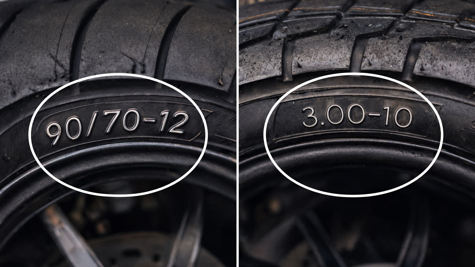 Ελαστικά μοτοσυκλέτας - Τι σημαίνουν οι αριθμοί 90/70-12 και 3.00-10