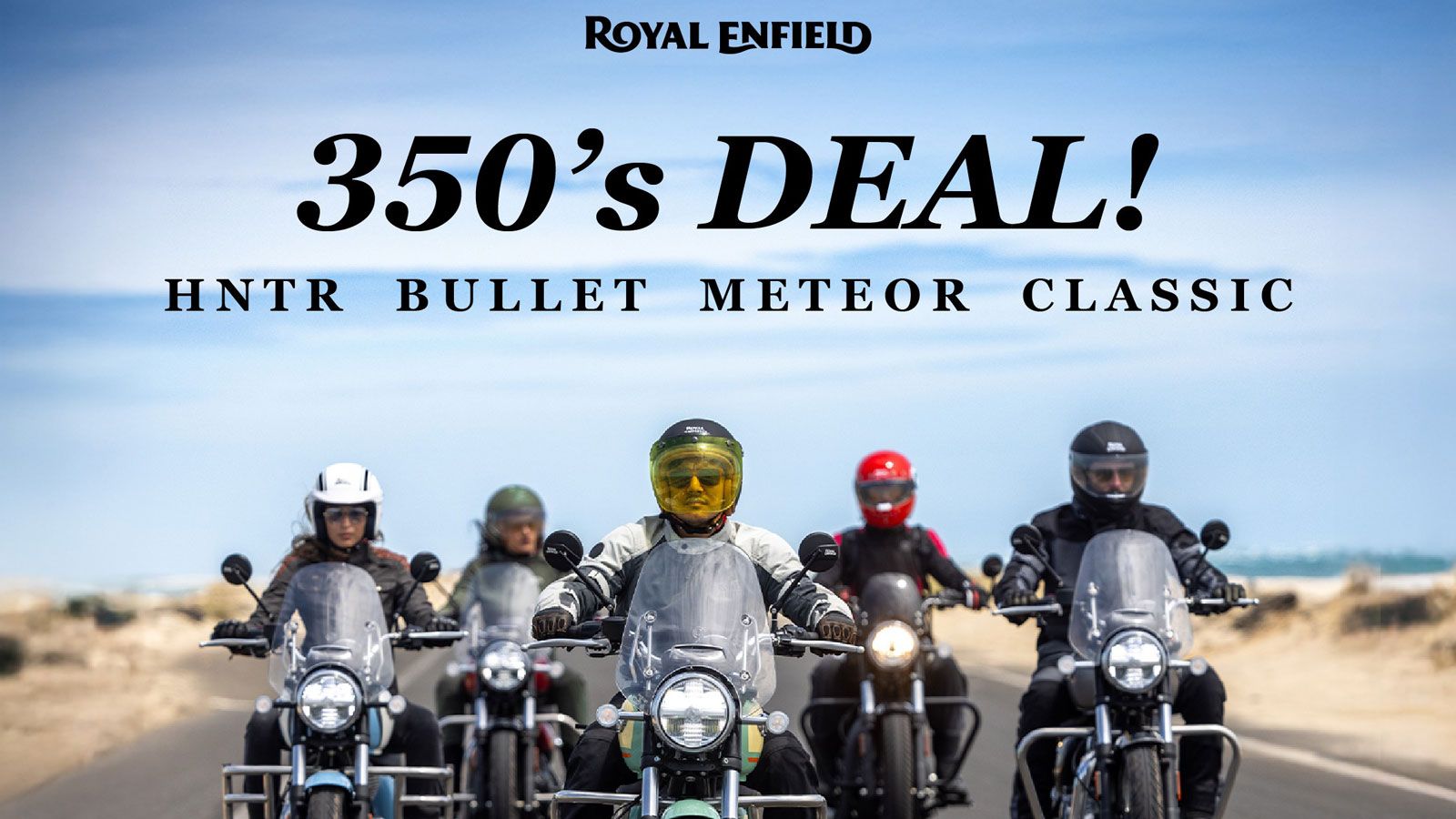 Η Royal Enfield ανακοινώνει μια νέα προσφορά που αφορά τη γκάμα των μοτοσυκλετών 350 κυβικών εκατοστών. Συγκεκριμένα, έως τις 31 Οκτωβρίου, με την αγορά ενός εκ των HNTR, Bullet, Meteor ή Classic 350,