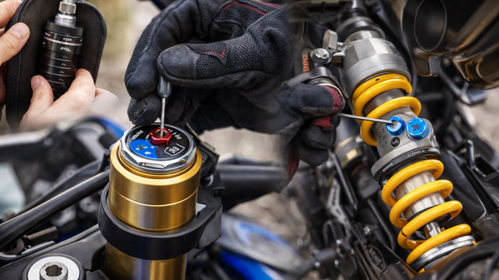 Το SAG είναι η βασική μέτρηση που δείχνει πόσο βυθίζεται η ανάρτηση από το βάρος της ίδιας της μοτοσυκλέτας και του αναβάτη. 