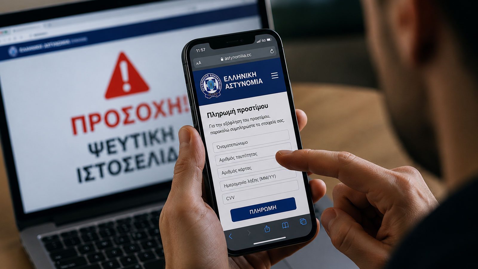 Στήθηκε ψεύτικη ιστοσελίδα που μοιάζει με της ΕΛ.ΑΣ.