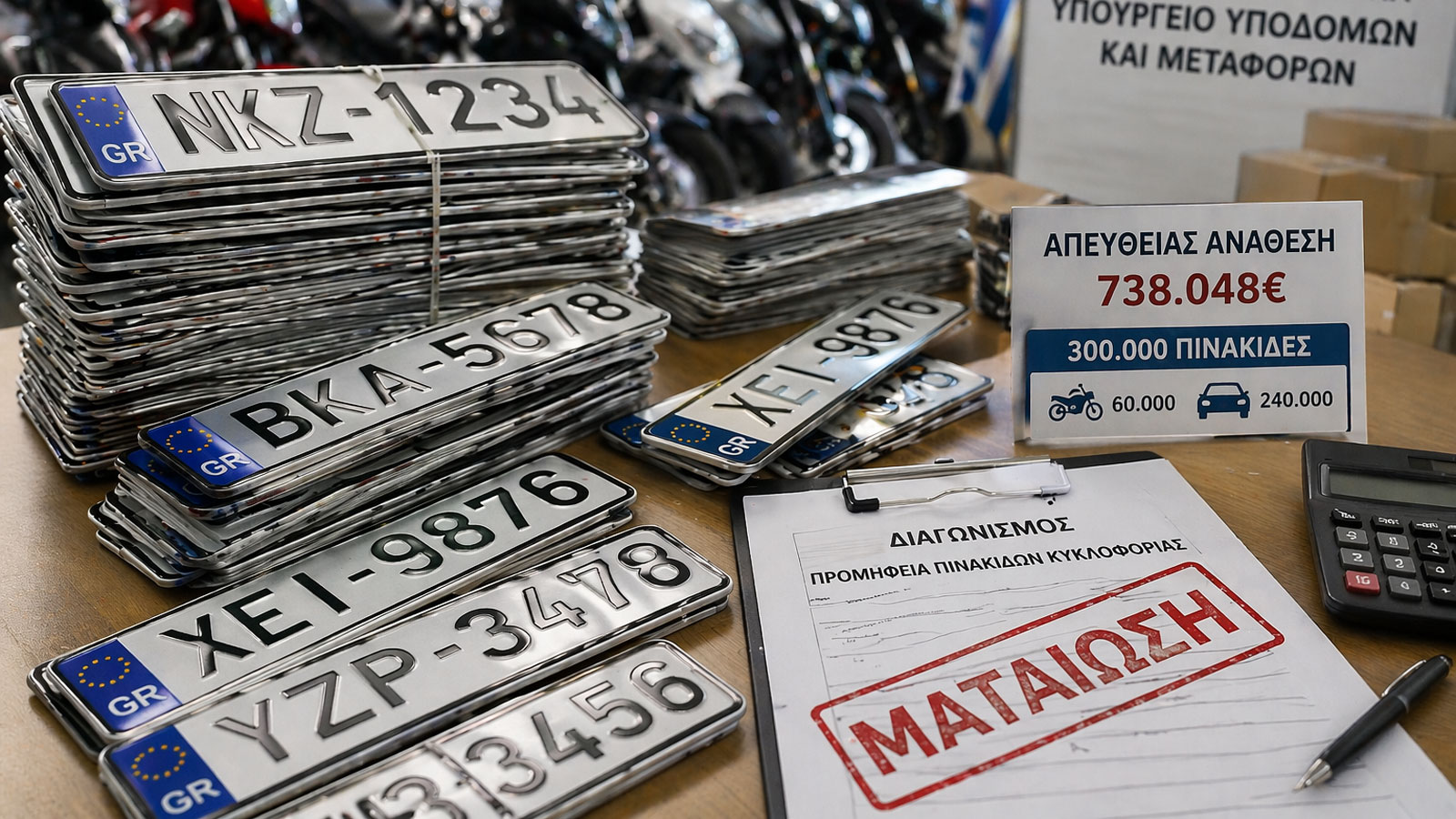 Πινακίδες κυκλοφορίας: Κατέρρευσε ο διαγωνισμός – Τι γίνεται τώρα Πινακίδες κυκλοφορίας: Κατέρρευσε ο διαγωνισμός – Τι γίνεται τώρα