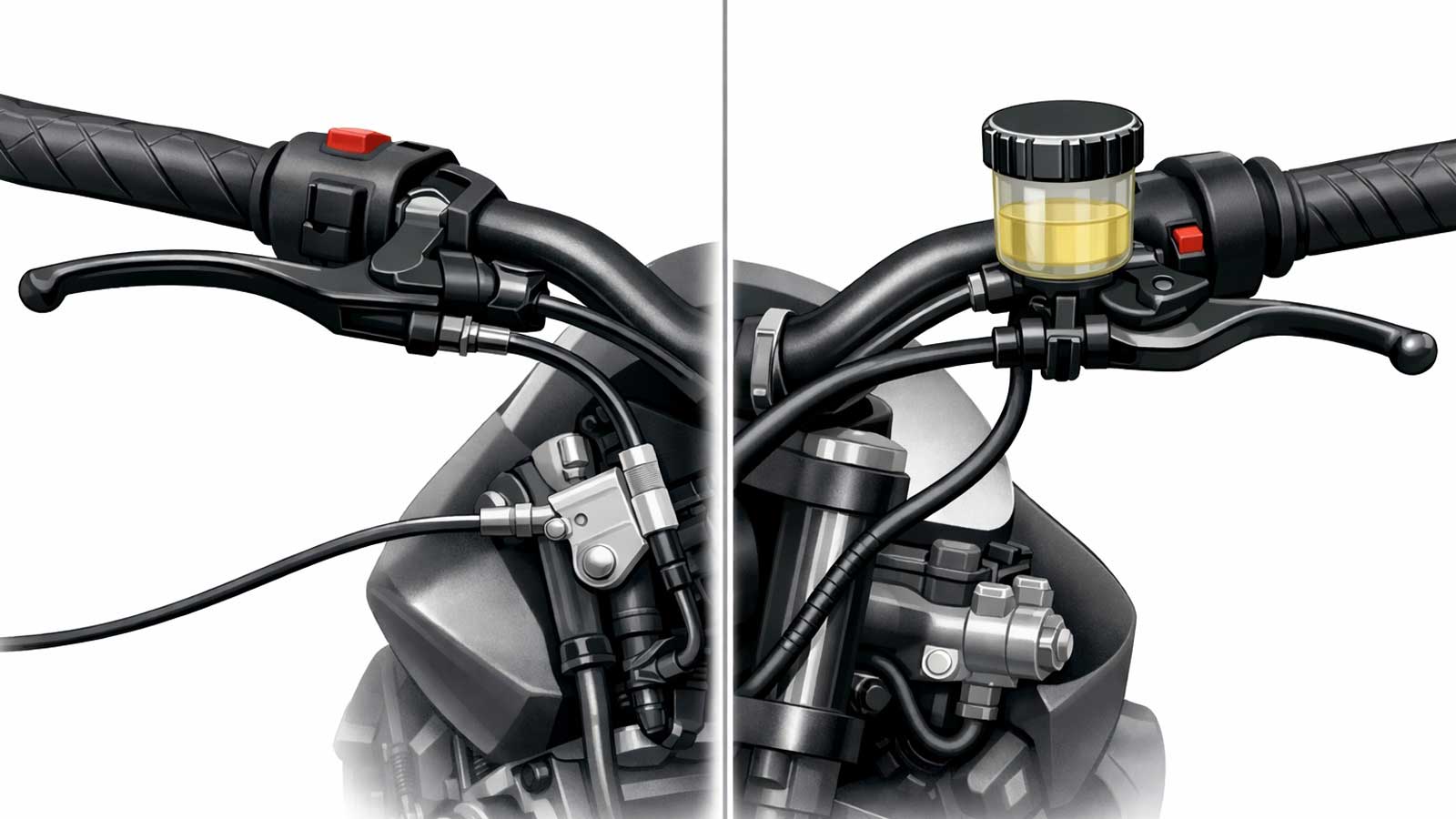 Ο συμπλέκτης με ντίζα αποτελεί την πιο παραδοσιακή και διαδεδομένη λύση στις μοτοσυκλέτες, κυρίως λόγω της απλότητας της κατασκευής του.