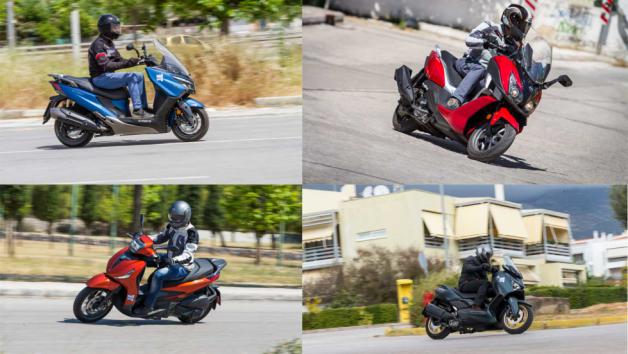 300άρια: Yamaha X-MAX Tech Max, Piaggio Beverly 300, Kymco X-Town, SYM Cruisym