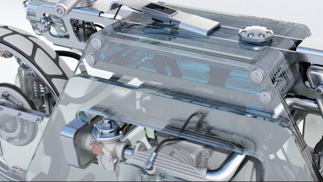 Concept μοτοσυκλέτα με Boxer κινητήρα και πλαίσιο από plexiglass 