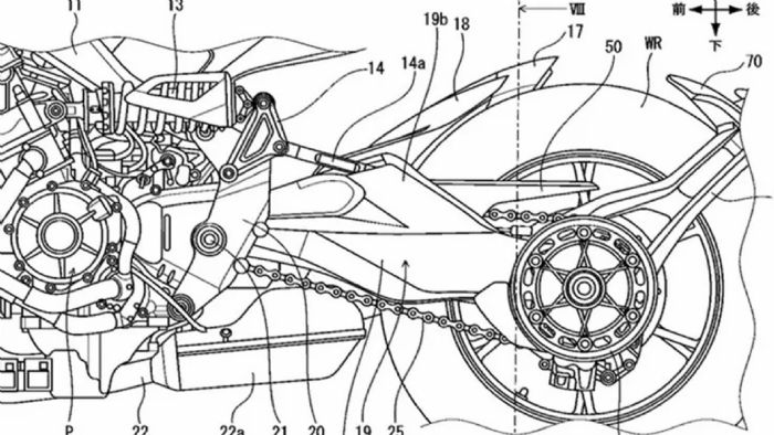 H διάταξη της πίσω ανάρτησης θυμίζει Panigale. H διάταξη της πίσω ανάρτησης θυμίζει Panigale.