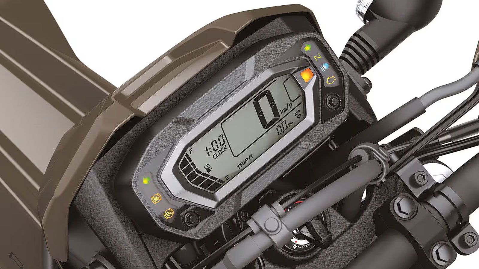 Στον πίνακα οργάνων συναντάμε LCD οθόνη με Bluetooth που υποστηρίζει την εφαρμογή Rideology της Kawasaki