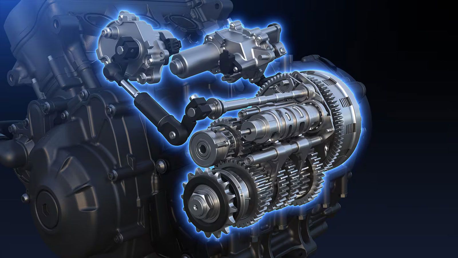 Το σύστημα της Yamaha βασίζεται στο στάνταρ κιβώτιο έξι ταχυτήτων, προσθέτοντας δύο ηλεκτρονικούς ενεργοποιητές – έναν για τον συμπλέκτη και έναν για το τύμπανο αλλαγής ταχυτήτων – και μια