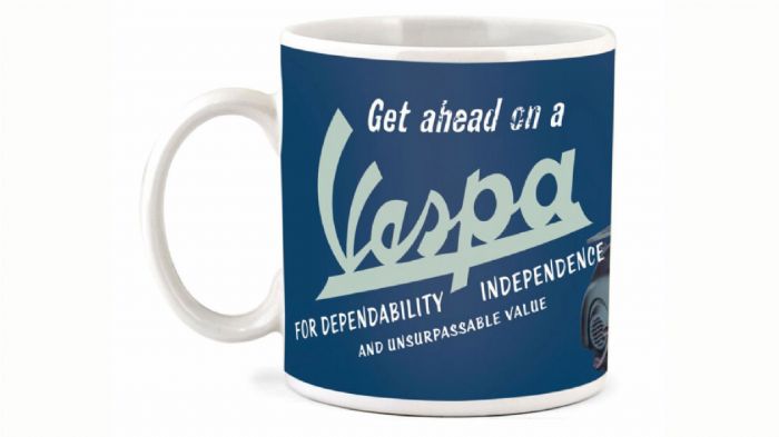 Vespa Κούπα Μπλέ «Get Ahead on a Vespa»