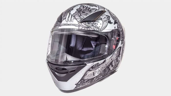 MT Helmets Revenge Skull n Roses