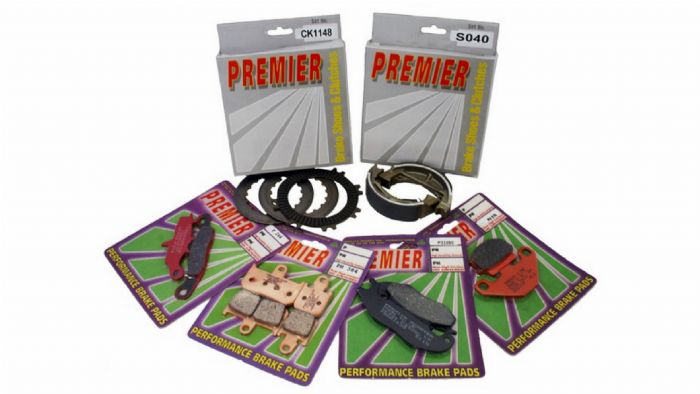 Τακάκια Premier για ισχυρό φρενάρισμα Τακάκια Premier για ισχυρό φρενάρισμα