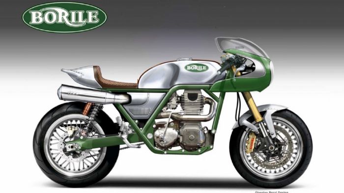 Ένα παλαιότερο σχέδιο του Oberdan Bezzi για μια cafe racer από την Borile. 