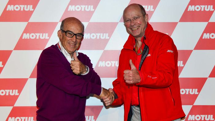 O Διευθύνων Σύμβουλος της Dorna, Carmelo Ezpeleta (αριστερά) και ο Hervé Am O Διευθύνων Σύμβουλος της Dorna, Carmelo Ezpeleta (αριστερά) και ο Hervé Amelot, Πρόεδρος του Δ.Σ. της Motul.