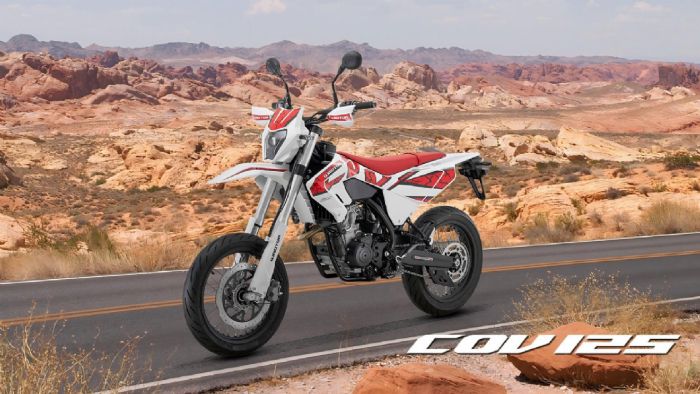 Η QJmotor φέρνει στην ελληνική αγορά το νέο COV 125, ένα πλήρως εξοπλισμένο supermoto που αναμένεται να καταφθάσει τον Σεπτέμβριο, με τιμή 2.895 ευρώ.