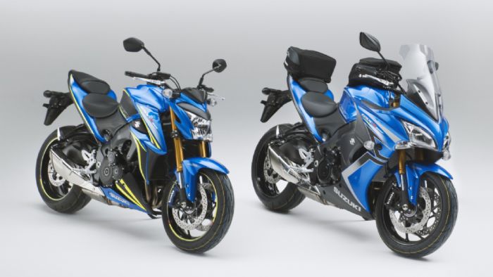Οι δύο special μοτοσυκλέτες της Suzuki, με εμφανείς τις διαφοροποιήσεις από τις βασικές εκδόσεις. 