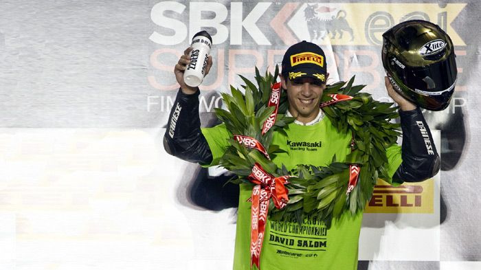 Μπορεί στην κατηγορία Factory η Kawasaki να έχασε τον τίτλο του WSBK το 2014, όμ Μπορεί στην κατηγορία Factory η Kawasaki να έχασε τον τίτλο του WSBK το 2014, όμως ο David Salom, τους χάρισε το πρωτάθλημα στην κατηγορία Evo.
