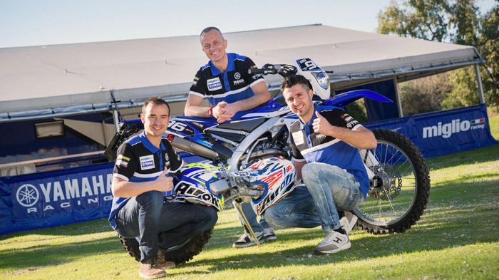 Με τους Cristobal Guerrero (αριστερά κάτω) και Gianluca Martini (δεξιά κάτω) επι Με τους Cristobal Guerrero (αριστερά κάτω) και Gianluca Martini (δεξιά κάτω) επιστρέφει η Yamaha στο Παγκόσμιο Πρωτάθλημα Enduro.