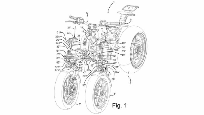 Μερικά από τα σχέδια της Aprilia για την τρίτροχη μοτοσυκλέτα. Μερικά από τα σχέδια της Aprilia για την τρίτροχη μοτοσυκλέτα.