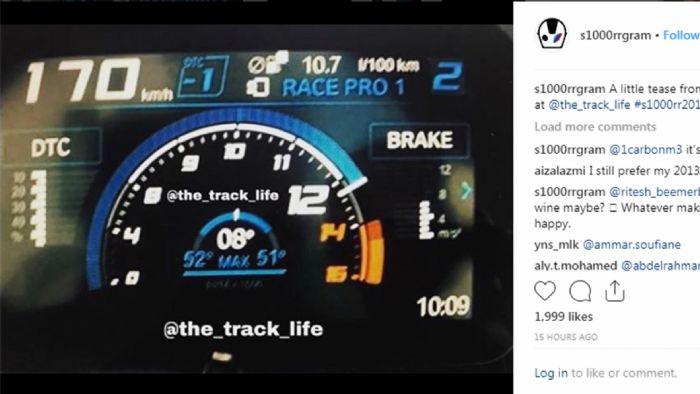 Είναι αυτός ο πίνακας οργάνων του S1000RR του 2019; 