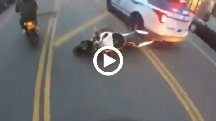 VIDEO: Σύγκρουση με περιπολικό μετά από αποτυχημένη φιγούρα