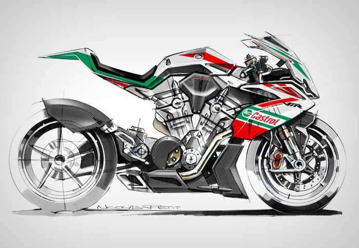 To εντυπωσιακό σχέδιο του Nicolas Petit προτείνει ένα νέο Superbike για τη Honda.