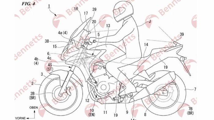 Το σχέδιο της Honda για την νέα της τεχνολογία: Η κάμερα που κοιτά στον αναβάτη φαίνεται ξεκάθαρα εδώ. 