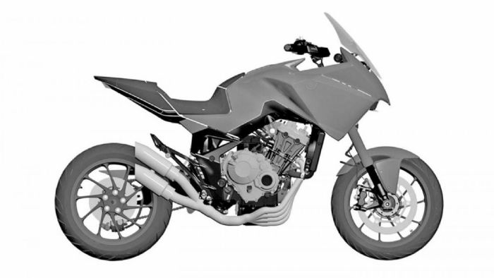 To σχέδιο του Honda CB4X που κατοχυρώθηκε στο ευρωπαϊκό γραφείο πνευματικής ιδιοκτησίας. 