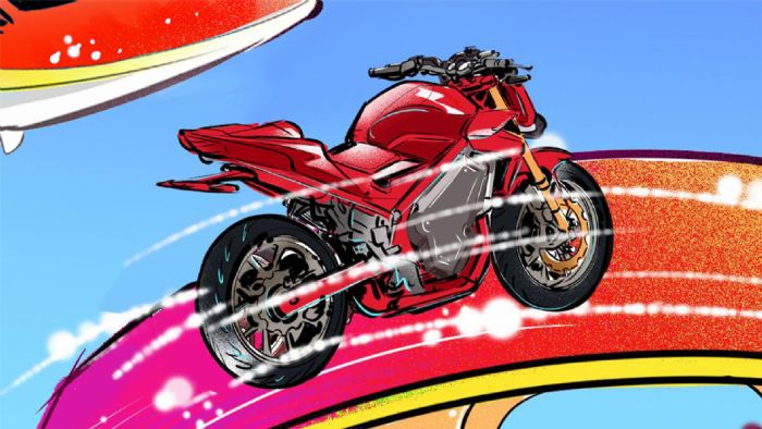 Αυτή είναι η απεικόνιση μοτοσυκλέτας, που συνδέεται άμεσα με την επερχόμενη ηλεκ Αυτή είναι η απεικόνιση μοτοσυκλέτας, που συνδέεται άμεσα με την επερχόμενη ηλεκτρική Honda.