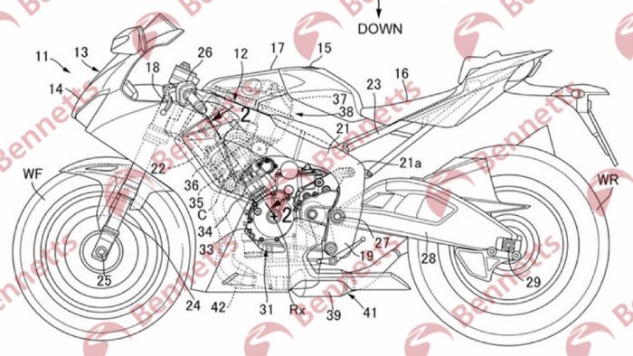 Τμήματα από τα σχέδια της Honda για τον νέο κινητήρα εσωτερικής καύσης με προθάλ Τμήματα από τα σχέδια της Honda για τον νέο κινητήρα εσωτερικής καύσης με προθάλαμο.