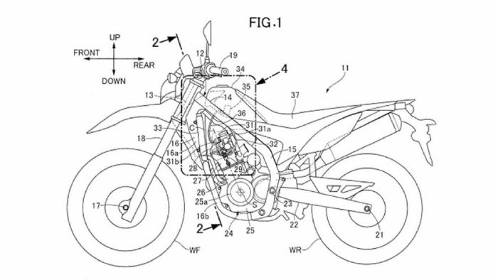 Τα σχέδια που η Honda φέρεται να κατέθεσε, για τις αλλαγές στον κινητήρα του CRF 250. 